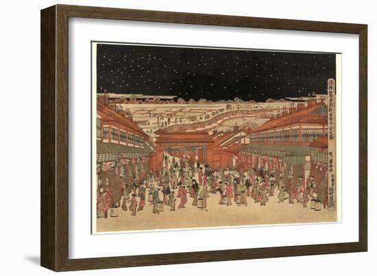 Ukie Wakoku No Keiseki Shin-Yoshiwara Nakanocho No Zu-Utagawa Toyoharu-Framed Giclee Print