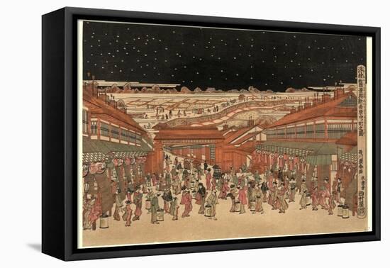Ukie Wakoku No Keiseki Shin-Yoshiwara Nakanocho No Zu-Utagawa Toyoharu-Framed Stretched Canvas
