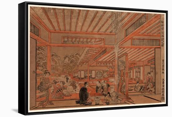 Ukie Yukimi Shuen No Zu-Utagawa Toyoharu-Framed Stretched Canvas