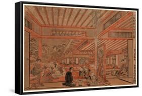 Ukie Yukimi Shuen No Zu-Utagawa Toyoharu-Framed Stretched Canvas