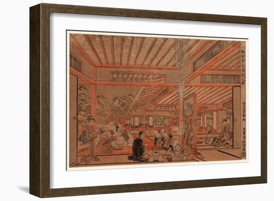 Ukie Yukimi Shuen No Zu-Utagawa Toyoharu-Framed Giclee Print