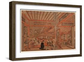 Ukie Yukimi Shuen No Zu-Utagawa Toyoharu-Framed Giclee Print