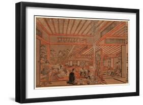 Ukie Yukimi Shuen No Zu-Utagawa Toyoharu-Framed Giclee Print