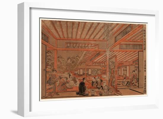Ukie Yukimi Shuen No Zu-Utagawa Toyoharu-Framed Giclee Print