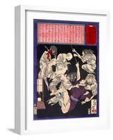 Ukiyo-E Newspaper: a Burglar Being Distressed by Ghosts of His Murdered Victims-Yoshitoshi Tsukioka-Framed Giclee Print