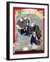 Ukiyo-E Newspaper: a Candy Pedlar Couple Were Detected to Be Moonlight Burglar-Yoshiiku Ochiai-Framed Giclee Print