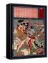 Ukiyo-E Newspaper: a Father and a Son Fighting Back Against Four Burglars-Yoshitoshi Tsukioka-Framed Stretched Canvas