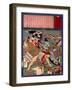 Ukiyo-E Newspaper: a Father and a Son Fighting Back Against Four Burglars-Yoshitoshi Tsukioka-Framed Giclee Print