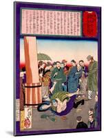 Ukiyo-E Newspaper: a Father Wrestle Down a Kidnapper Who Took His Daughter-Yoshitoshi Tsukioka-Mounted Giclee Print
