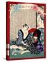 Ukiyo-E Newspaper: a Fishmonger’S Wife Owaka Goes Back to Working at Yoshiwara-Yoshiiku Ochiai-Stretched Canvas