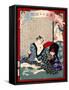 Ukiyo-E Newspaper: a Fishmonger’S Wife Owaka Goes Back to Working at Yoshiwara-Yoshiiku Ochiai-Framed Stretched Canvas