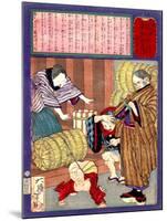 Ukiyo-E Newspaper: a Great Strength Child from Banshu Became a Sumo Wrestler-Yoshitoshi Tsukioka-Mounted Giclee Print