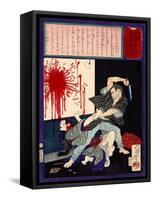 Ukiyo-E Newspaper: a Man Killed His Ex-Wife after Rejected to Be Returned-Yoshitoshi Tsukioka-Framed Stretched Canvas