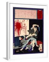 Ukiyo-E Newspaper: a Man Killed His Ex-Wife after Rejected to Be Returned-Yoshitoshi Tsukioka-Framed Giclee Print