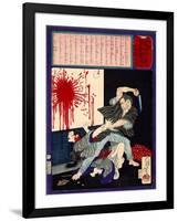 Ukiyo-E Newspaper: a Man Killed His Ex-Wife after Rejected to Be Returned-Yoshitoshi Tsukioka-Framed Giclee Print