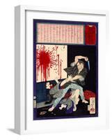 Ukiyo-E Newspaper: a Man Killed His Ex-Wife after Rejected to Be Returned-Yoshitoshi Tsukioka-Framed Giclee Print