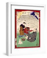 Ukiyo-E Newspaper: a Man Who Married Ooto Knowing She Is a Cross-Dressing Man-Yoshiiku Ochiai-Framed Giclee Print