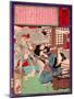 Ukiyo-E Newspaper: a Noodle Shop Wife Throw a Boiling Pot to Her Husband-Yoshitoshi Tsukioka-Mounted Giclee Print