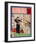 Ukiyo-E Newspaper: a Pinkie Is a Keepsake of Parting a Drafted Son-Yoshitoshi Tsukioka-Framed Giclee Print