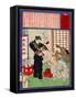 Ukiyo-E Newspaper: a Pinkie Is a Keepsake of Parting a Drafted Son-Yoshitoshi Tsukioka-Framed Stretched Canvas