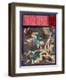 Ukiyo-E Newspaper: a Ricksha Crushed into a Group of Blind Masseurs-Yoshitoshi Tsukioka-Framed Giclee Print