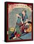 Ukiyo-E Newspaper: a Taiko Drummer Itaro Committed Suicide after Injured a Geisha Kashiku-Yoshiiku Ochiai-Framed Stretched Canvas