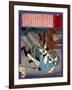 Ukiyo-E Newspaper: Arrested for Assisting a Jailbreak-Yoshitoshi Tsukioka-Framed Giclee Print