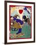 Ukiyo-E Newspaper: Geisha Dance at Celebration Reception for Peace Conference with China-Yoshiiku Ochiai-Framed Giclee Print