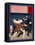 Ukiyo-E Newspaper: Infamous Burglar Masakichi Kobayashi Got Arrested-Yoshitoshi Tsukioka-Framed Stretched Canvas