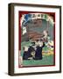 Ukiyo-E Newspaper: Lovesick of 87 Years Old Foster Mother at Noodle Shop-Yoshiiku Ochiai-Framed Giclee Print