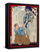 Ukiyo-E Newspaper: Seeing a Vision of a Brother Who Died in a Remote Place-Yoshiiku Ochiai-Framed Stretched Canvas