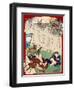 Ukiyo-E Newspaper: Toyotaro Umemura Caught a Raccoon That Disguised as a Monster-Yoshiiku Ochiai-Framed Giclee Print