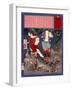 Ukiyo-E Newspaper: Two Women Got Held Up and Tied to a Tree-Yoshitoshi Tsukioka-Framed Giclee Print