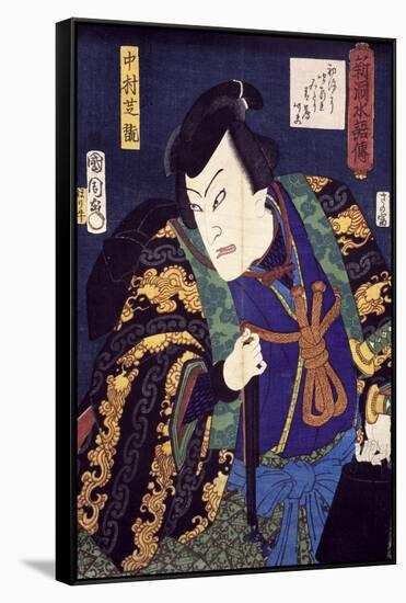 Ukiyo-E with Portrait of Actor-null-Framed Stretched Canvas