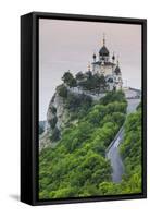 Ukraine, Crimea, Foros, Foros Church Sitting on Top of a Cliff Overlooking the Black Sea-Jane Sweeney-Framed Stretched Canvas