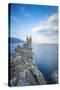 Ukraine, Crimea, Yalta, Gaspra, the Swallow's Nest Castle Perched on Aurora Clff-Jane Sweeney-Stretched Canvas