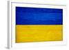 Ukraine Flag Design with Wood Patterning - Flags of the World Series-Philippe Hugonnard-Framed Art Print