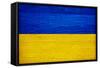 Ukraine Flag Design with Wood Patterning - Flags of the World Series-Philippe Hugonnard-Framed Stretched Canvas