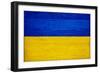 Ukraine Flag Design with Wood Patterning - Flags of the World Series-Philippe Hugonnard-Framed Premium Giclee Print