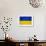 Ukraine Flag Design with Wood Patterning - Flags of the World Series-Philippe Hugonnard-Framed Premium Giclee Print displayed on a wall