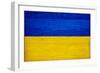 Ukraine Flag Design with Wood Patterning - Flags of the World Series-Philippe Hugonnard-Framed Premium Giclee Print