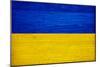 Ukraine Flag Design with Wood Patterning - Flags of the World Series-Philippe Hugonnard-Mounted Premium Giclee Print