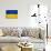 Ukraine Flag Design with Wood Patterning - Flags of the World Series-Philippe Hugonnard-Art Print displayed on a wall