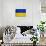 Ukraine Flag Design with Wood Patterning - Flags of the World Series-Philippe Hugonnard-Art Print displayed on a wall