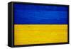 Ukraine Flag Design with Wood Patterning - Flags of the World Series-Philippe Hugonnard-Framed Stretched Canvas