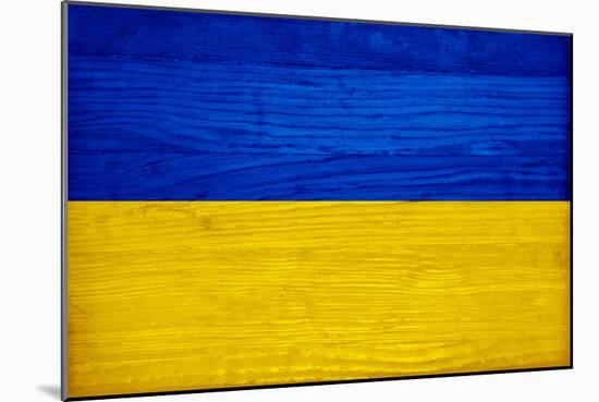 Ukraine Flag Design with Wood Patterning - Flags of the World Series-Philippe Hugonnard-Mounted Art Print