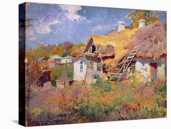Ukrainian Cottages, 1906-Petr Levchenko-Stretched Canvas