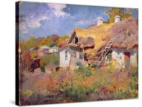 Ukrainian Cottages, 1906-Petr Levchenko-Stretched Canvas