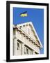 Ukrainian Flag Atop Classical Architecture, Kiev, Ukraine, Europe-Christian Kober-Framed Photographic Print