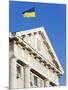 Ukrainian Flag Atop Classical Architecture, Kiev, Ukraine, Europe-Christian Kober-Mounted Photographic Print